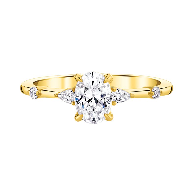 Love Story 14k yellow gold diamond oval engagement ring