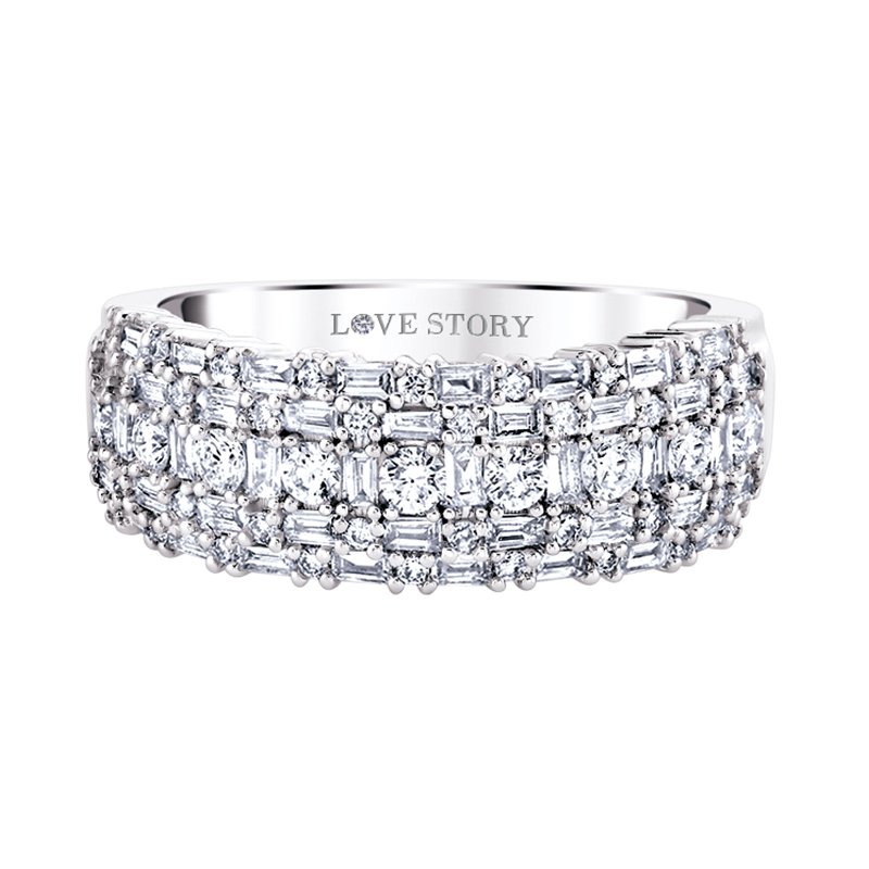 Love Story 14K White Gold Diamond Band 012-21873