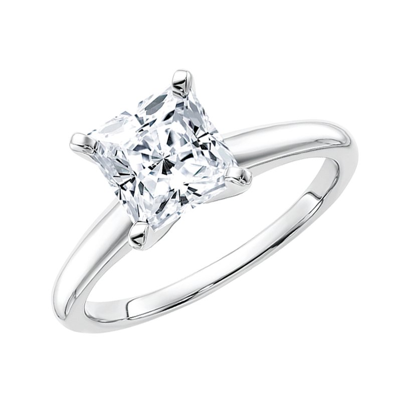 Greenberg's 14k white gold 2.25ct lab grown princess cut solitaire