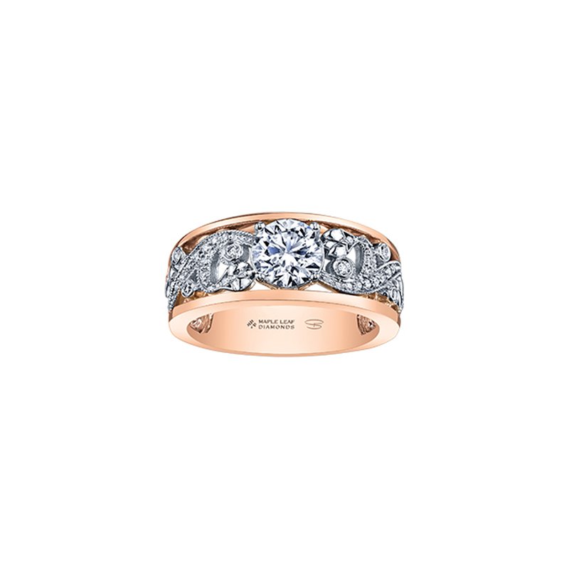 White and Rose Gold Canadian Diamond Ring