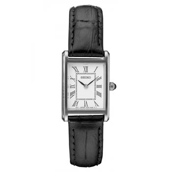 Elegant Roman numerals and black leather strap—timeless grace in a