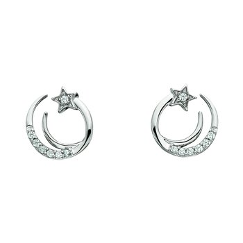 Sterling Silver "Comet" Stud Earrings with Diamonds 172-00174