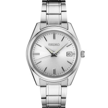 さゆ Seiko SUR307 Stainless Steel Quartz Watch with Silver Sunray