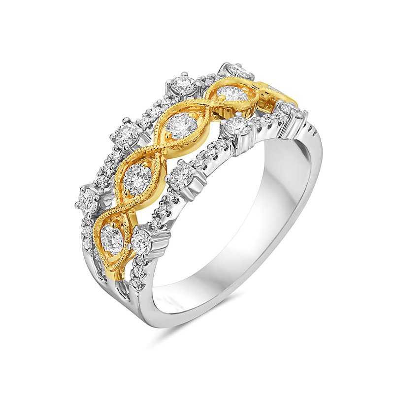 Two-tone 14K gold ring with 43 of vintage