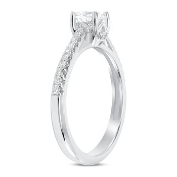 Classic Princess Cut Diamond Engagement Ring in 14K White Gold