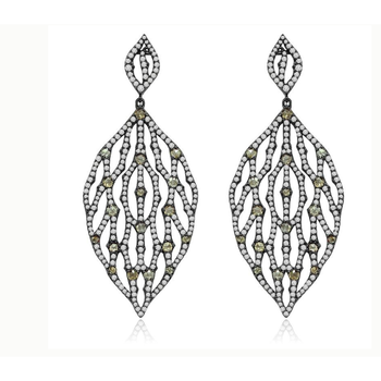 Charming earrings with green diamonds AJEER53