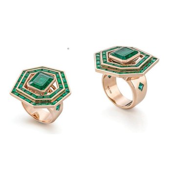Fashion ring with "Columbian Emeralds" AJFR260