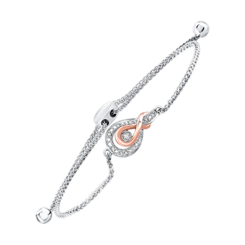 Calvin Broyles 10kt Rose Gold and Silver Diamond Bolo