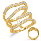 S.KASHI 14KT Yellow Gold Diamond Wide Band 021007
