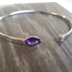  Arizona Amethyst Gold Jewelry Bezel Bracelet 363245