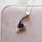  Arizona Amethyst Gold Jewelry Sleek Trillion Pendant Slide 363564