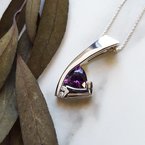  Arizona Amethyst Gold Jewelry Sleek Trillion Pendant Slide 363564