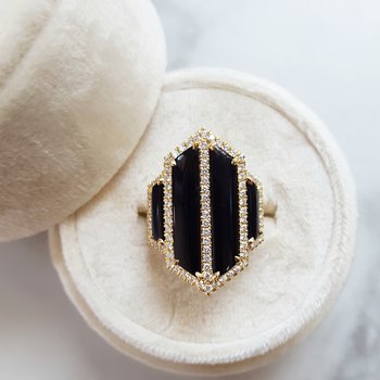 Black Onyx 1920's Inspired Ring 050716