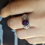  Arizona Amethyst Gold Jewelry Amethyst Ring with Swirled Band Design 363147