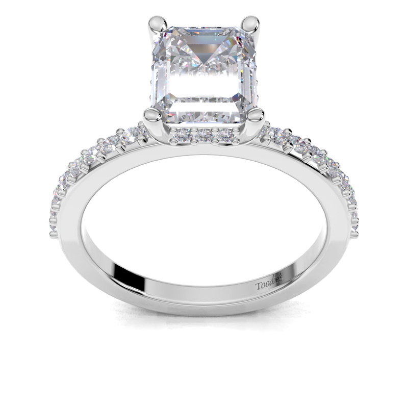Toodie's Bridal Emerald Cut and Radiant Cut Hidden Halo & Accented