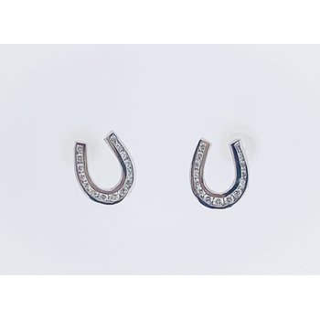 Equestrian Jewelry Sterling Silver Horse Shoe Pendant with