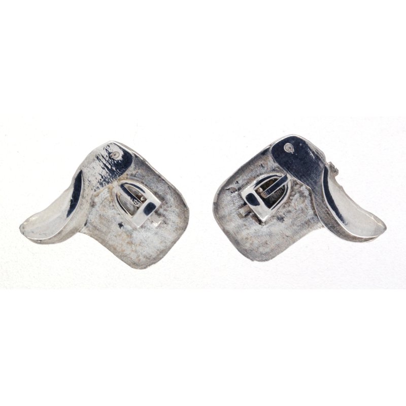 Equestrian Jewelry Sterling Silver Horse Saddle Earrings