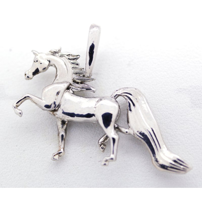 Equestrian Jewelry Sterling Silver Horse Pendant PEARAB21ss
