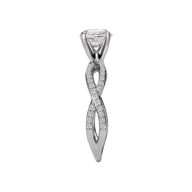Signature Collection 14k White Gold Twist Band Diamond Engagement