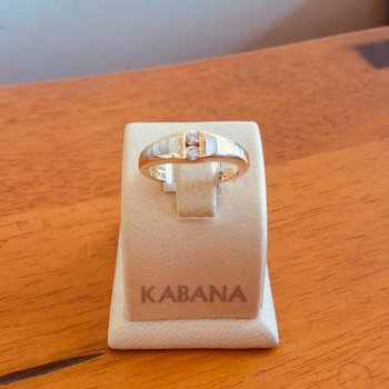 Kabana Jewelry Kabana White Mother of Pearl and Diamond Ring in