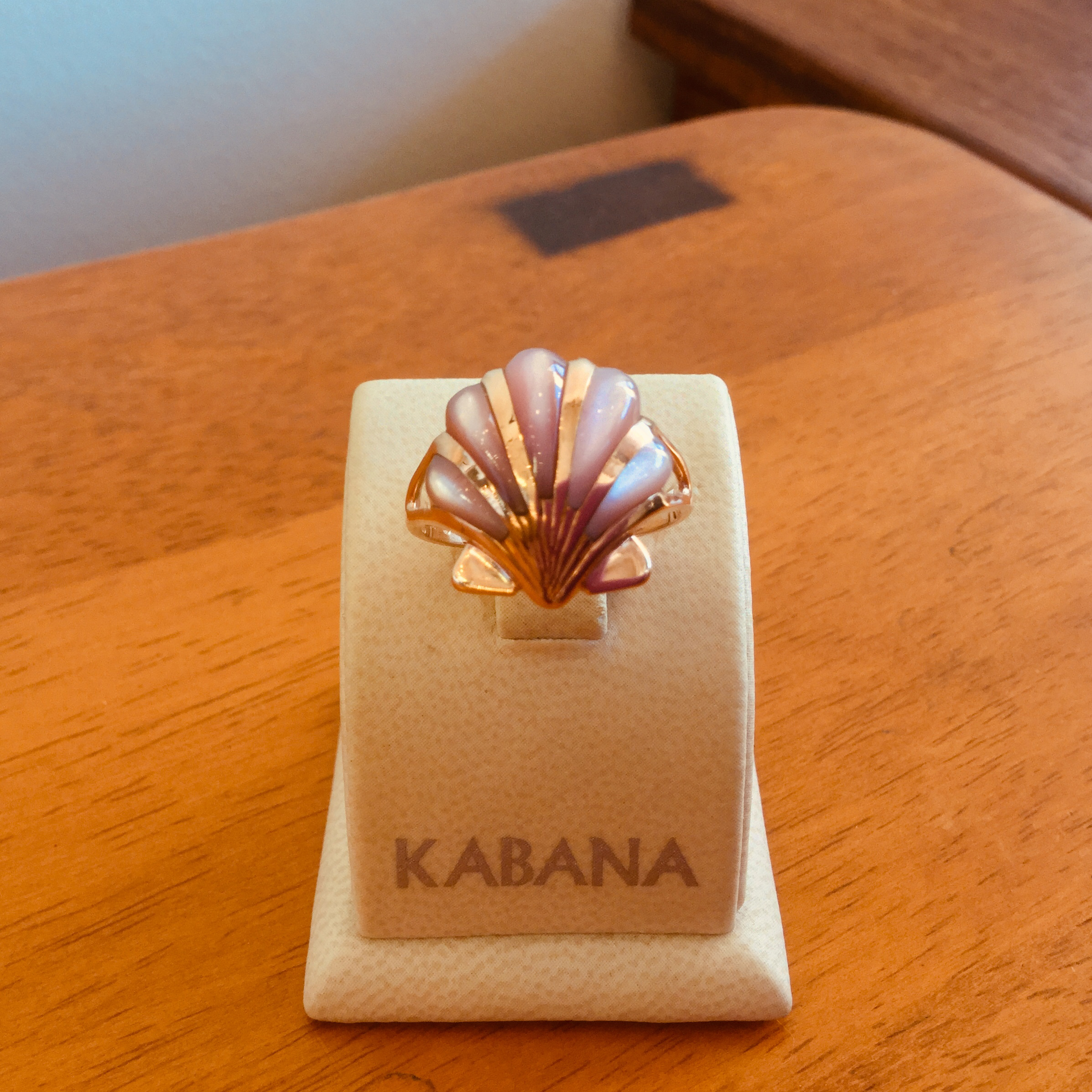 ✨KABANA カバナ 14K USA製 シェルモザイクリング ダイヤ 16号 Kabana Opal Ring – 0.14 Carats of Diamonds – Na Hoku