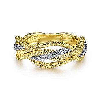 Signature Collection 14k White and Yellow Gold Bezel Set