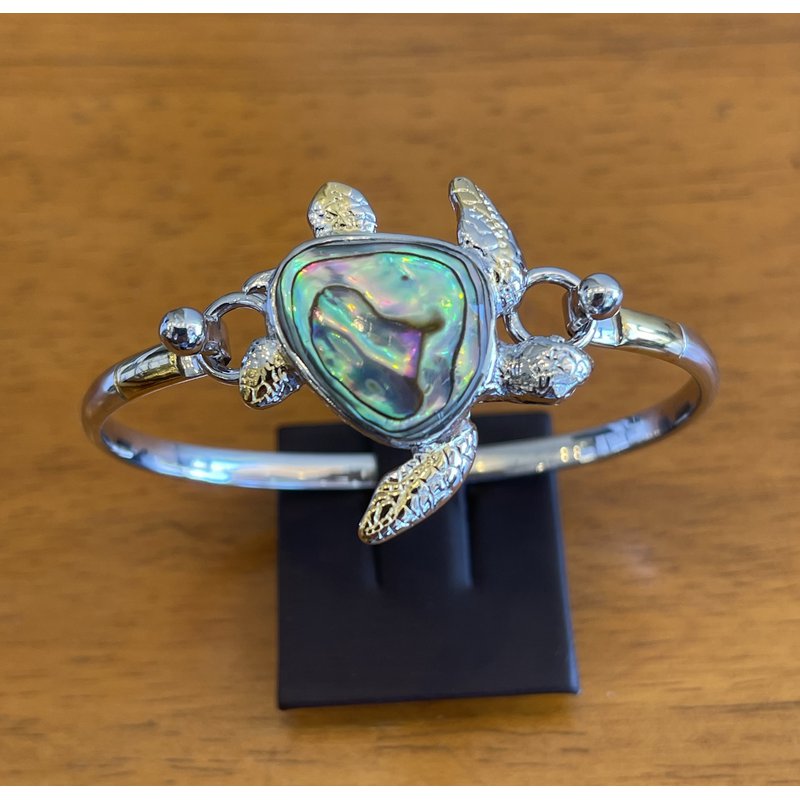 Kovel Sealife Sterling Silver & Gold Plate Turtle Bangle Topper with ...