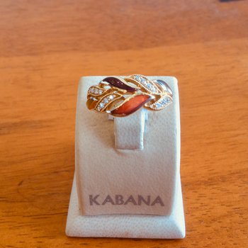 Kabana Jewelry 14k Yellow Gold Spiny Multi-Color Mother of Pearl