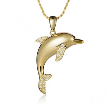 Sealife Jewelry Alamea 14k Yellow Gold Jumping Diamond