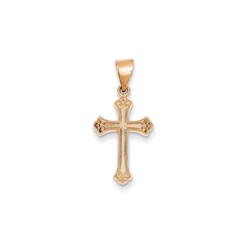 Crosses, Religious & Symbolic Jewelry 14k Rose Gold Budded Cross