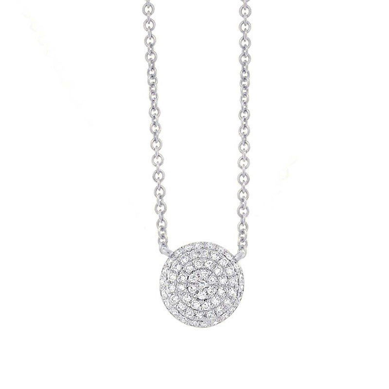 Shy Creation 14k White Gold Disc Pendant SC36213231