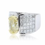 Estate Jewelry 3.10 Oval Light Yellow Diamond Ring  EST-15340