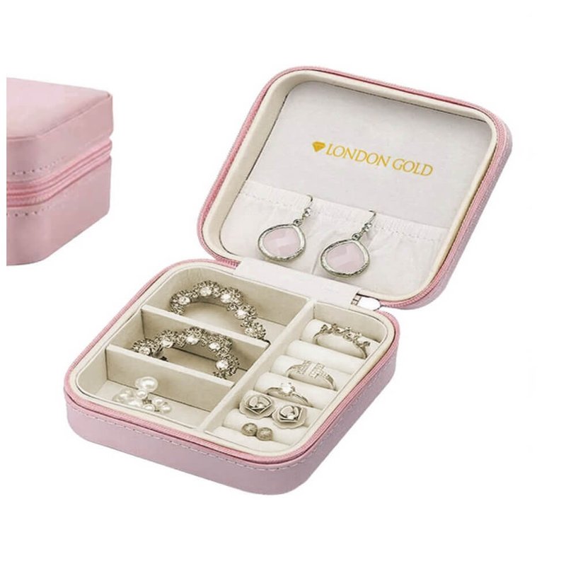 London Gold Jewelry Pink Jewelry Case