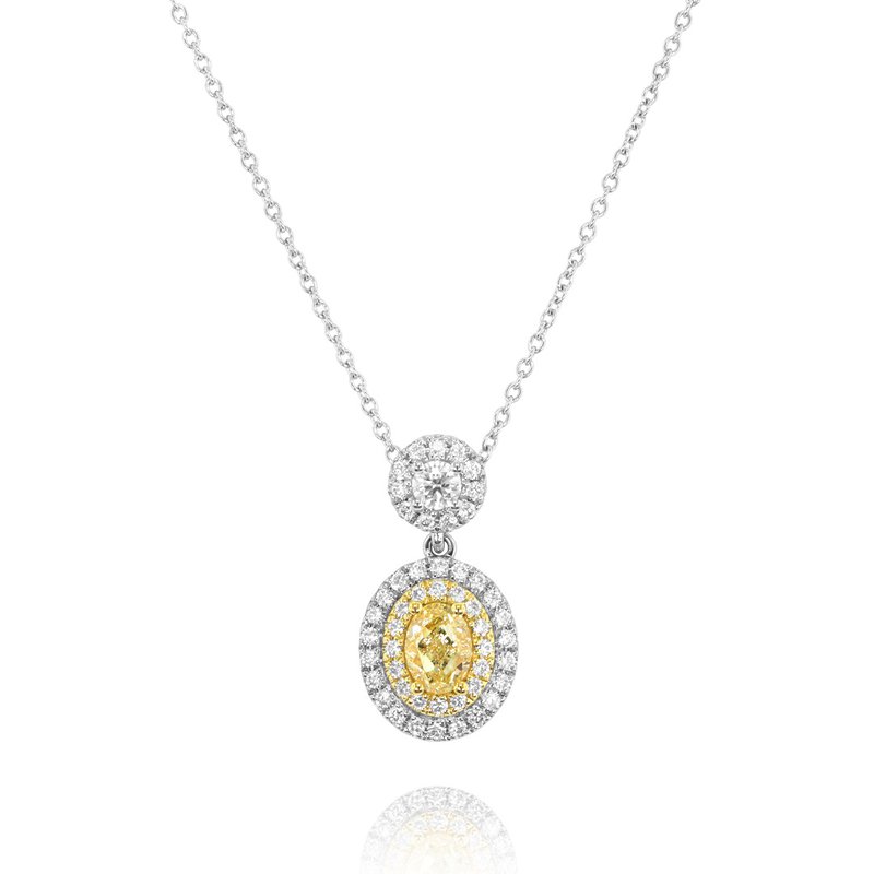 Yael Designs Fancy Yellow Oval Diamond Pendant 160-51680 London Gold