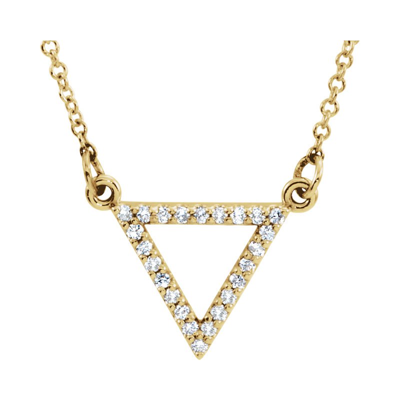 ネックレス・ペンダント Mini Triangle N-dia Pendant Necklace #2705 (10K Gold) Gallery Designs Dainty Diamond Triangle Necklace LG85864030