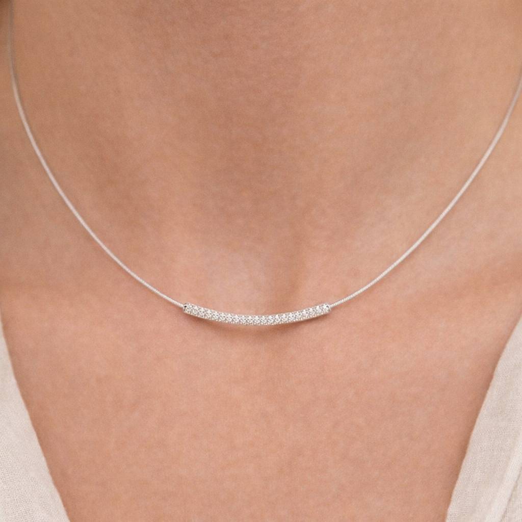 I. Reiss Collection Diamond Wire Necklace 14KW IR3540W 160-47735