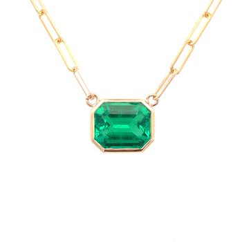 アクセサリー EMERALD Cline Emerald Bezel Pendant 230-1061 - Cline Jewelers