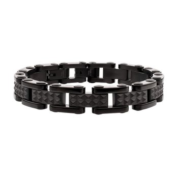 Cline Black IP Steel Pyramid Stud Link Bracelet 780-255 - Cline