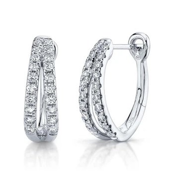 0.40CT Diamond Oval Hoop Earring DEH04462