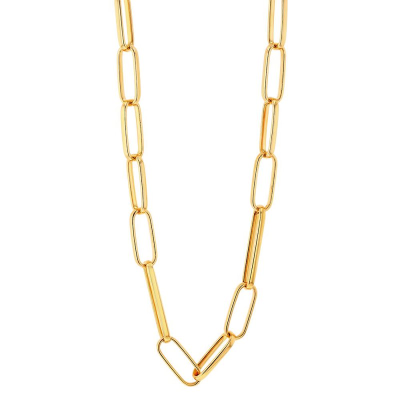トラヴィスワーカー　OVAL LINK NECKLACE WITH T-BAR Women's Oval Link T-Bar Chain Necklace Gold | VIRAGE London