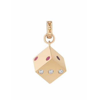 Chance Pendant, Diamond + Purple Enamel