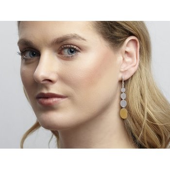 Boucles D'oreilles Pendantes Femme Gurhan 24K Or Et Argent - Pièce Unique