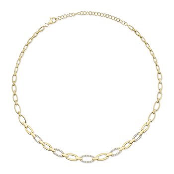 14K .74CT Diamond Link Necklace GND00380