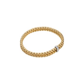 Fope 18KW EKA Flex'it Bracelet with Pave Rondelle GBF03908 - David