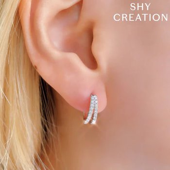 0.40CT Diamond Oval Hoop Earring DEH04462
