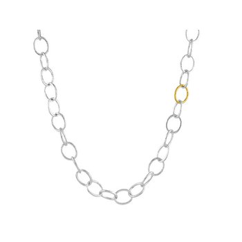 Hoopla Sterling Silver Link  Necklace 18" SSND01688