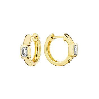 Emerald Cut Bezel Set Hoop PENN00050