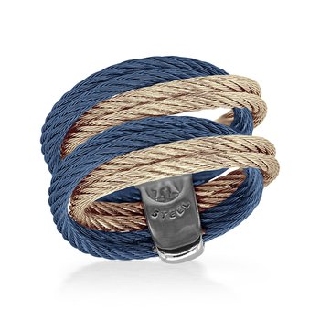 Blueberry & Carnation Cable Entwine Ring CJEW00051