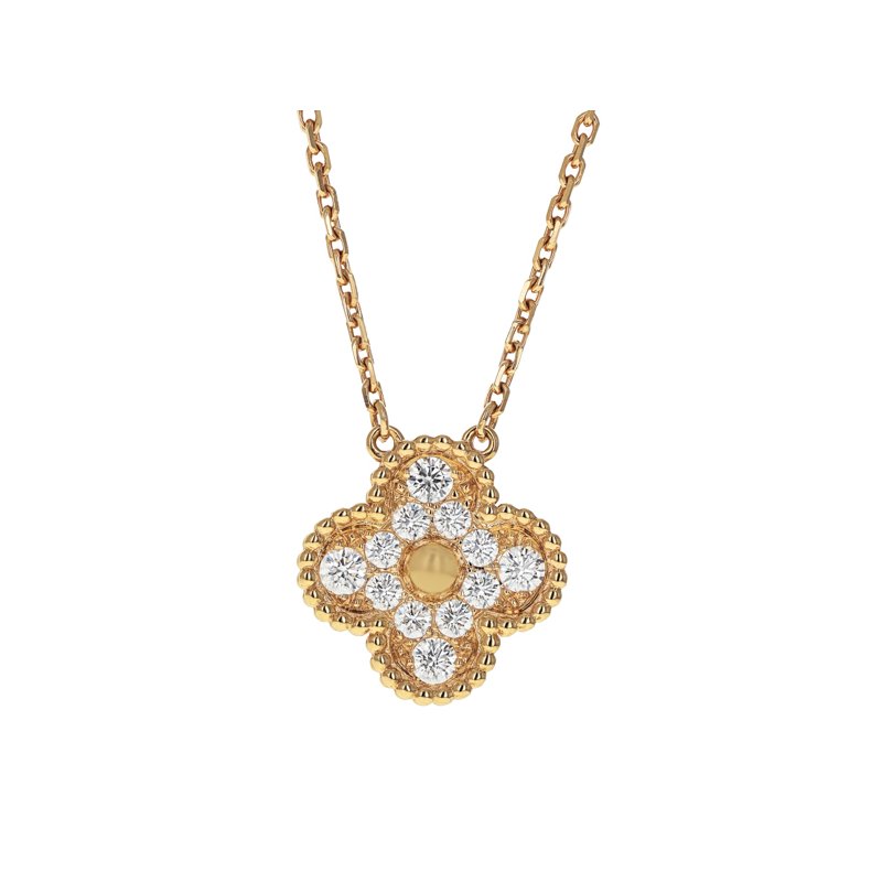 セレブ御用達【van cleef & arpels】Vintage alhambraペンダント Vintage Alhambra pendant 18K white gold, Mother-of-pearl