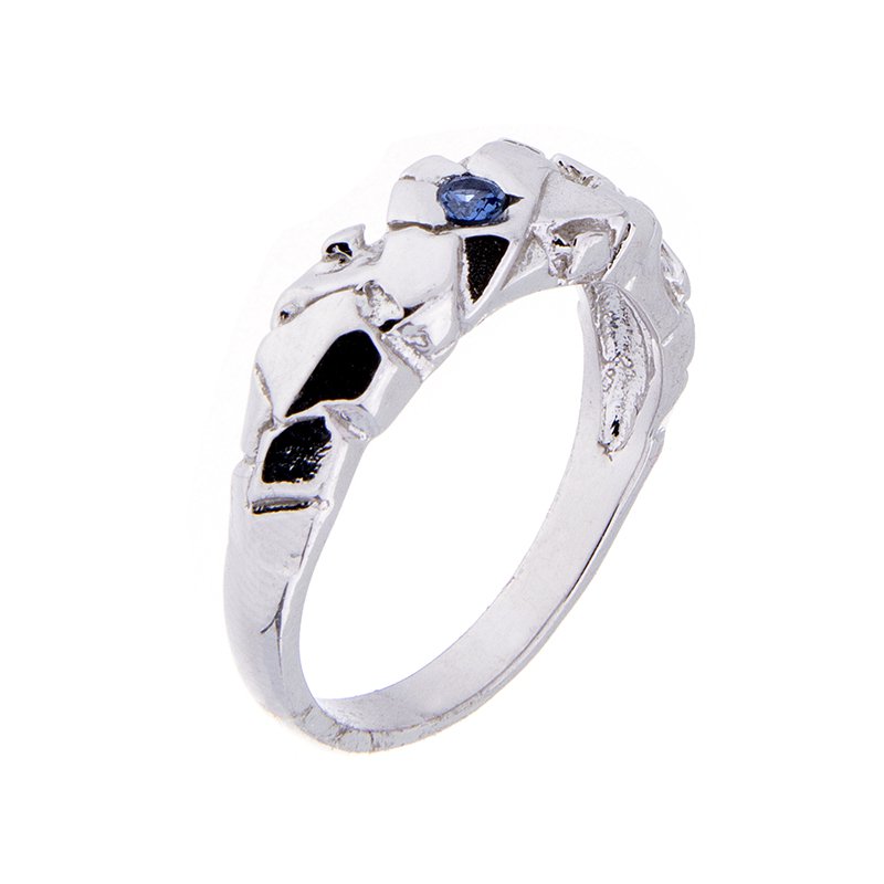 Yogo Sapphire Mens Ring - 14kw YSR12 - Montana Gem